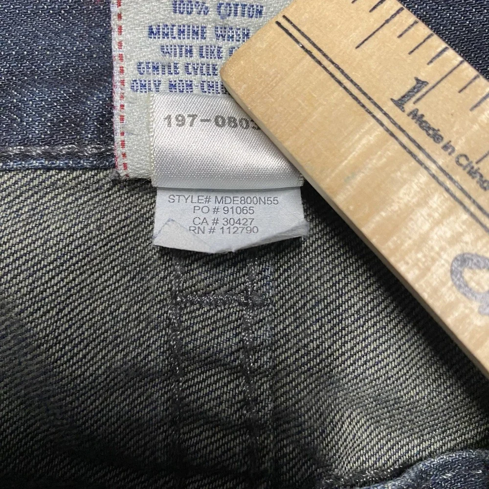 True Religion Straight Jeans Mens 36x34 Painted Logo Pockets Distressed